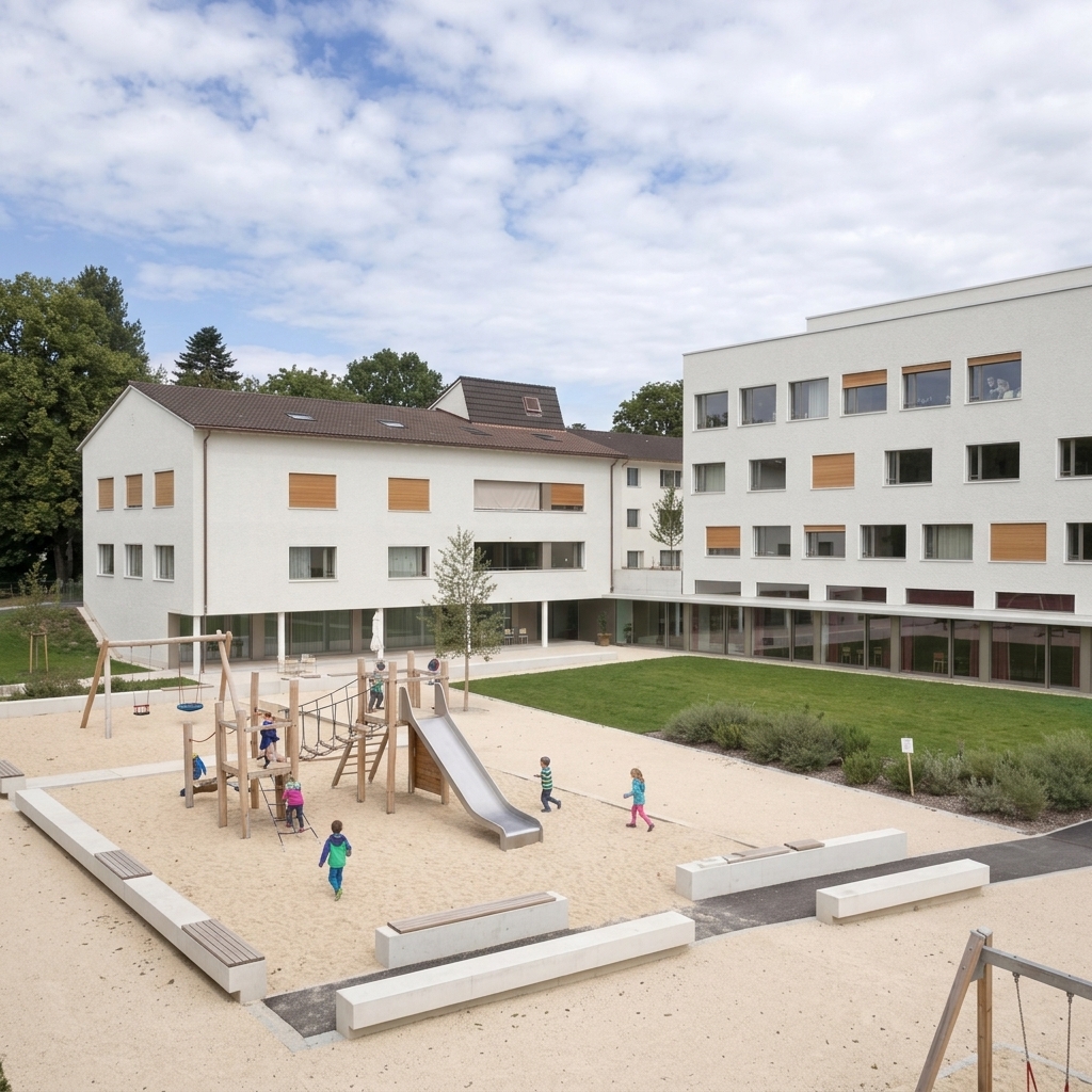 Dronenflug über den Spielplatz